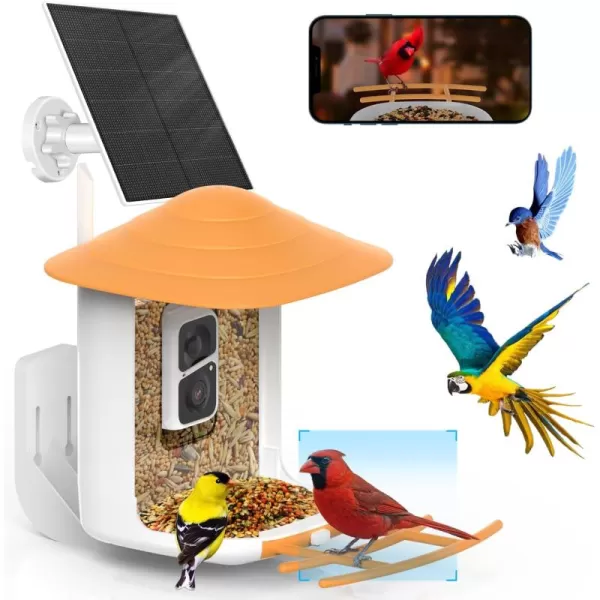 imageSOLIOM BF09 Bird Feeder with Camera Wireless OutdoorSmart Bird Feeder Camera with AI Identify Bird SpeciesBackyard Bird Watching Gift for ChristmasAuto Record Bird VideoInstant Notifications