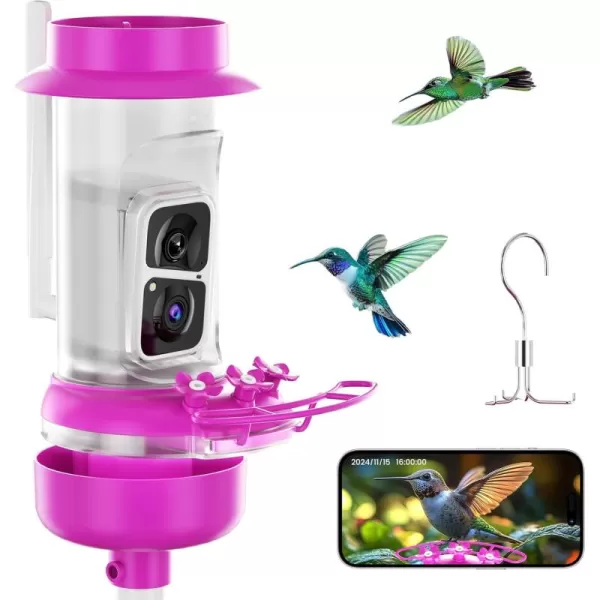 imageSoliom HumbirdyThe Original Hummingbird Feeder Camera with Ant MoatBee ProofAI Identify Bird SpeciesBird Watching Camera W 3 Feeding PortsInstant NotificationsGifts Ideas for Family