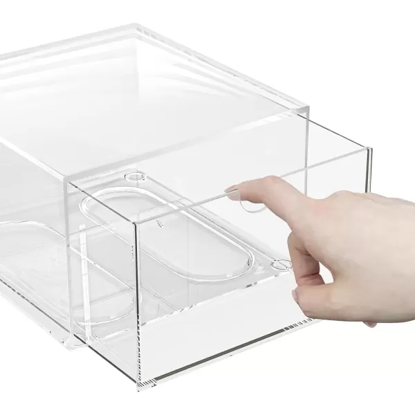 imageCANITORON Stackable Drawer Storage4Pack Clear Drawer Bins for VanityBedroom and Bathroom StorageKitchen Cabinet OrganizedMakeup Organizer for store cosmetics and skincares8 medium drawers