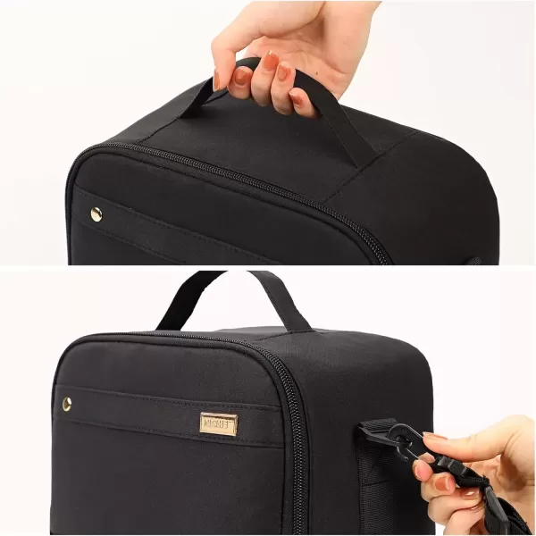 imageNISHEL Lunch Bag for Women Insulated Two Separate Compartments Lunch Box with Adjustable Shoulder Strap Leakproof Lunch Cooler Bag for Work PinkBlack