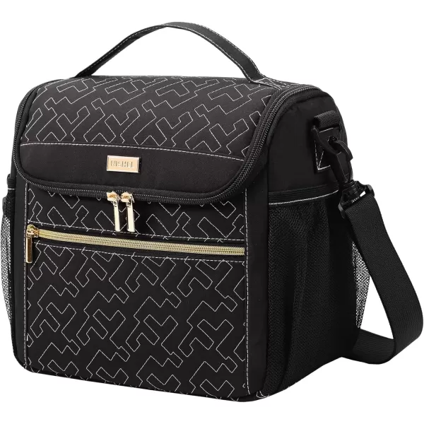 imageNISHEL Lunch Bag for Women Insulated Two Separate Compartments Lunch Box with Adjustable Shoulder Strap Leakproof Lunch Cooler Bag for Work PinkBlack