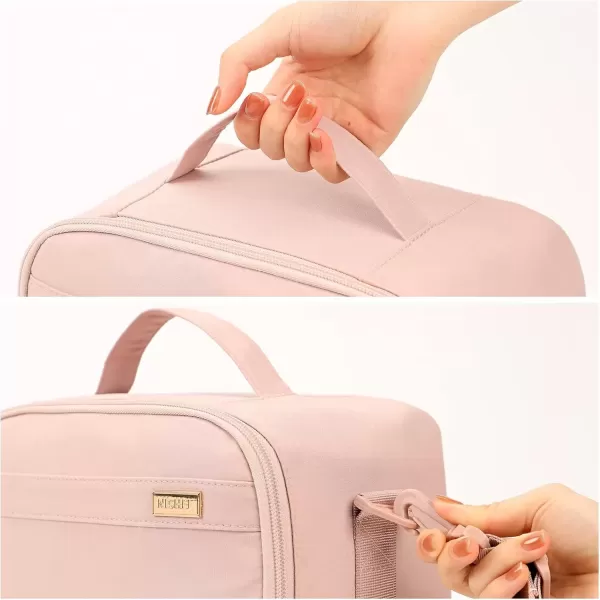 imageNISHEL Lunch Bag for Women Insulated Two Separate Compartments Lunch Box with Adjustable Shoulder Strap Leakproof Lunch Cooler Bag for Work PinkPink