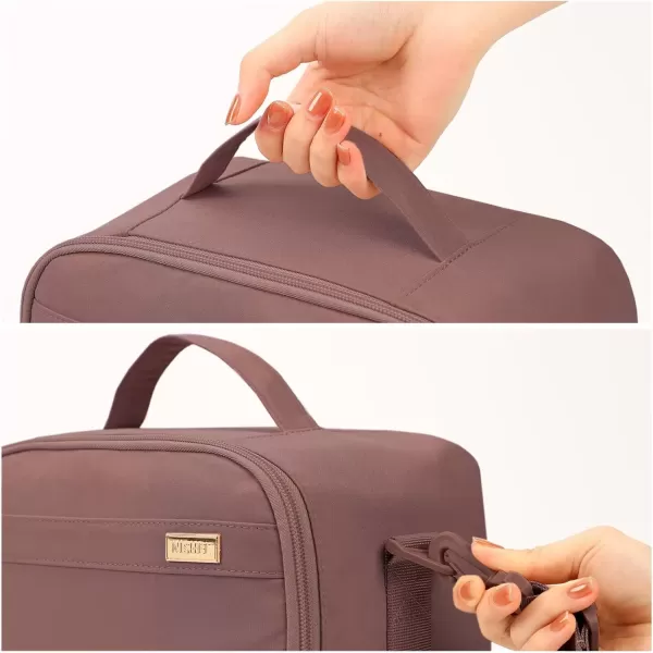 imageNISHEL Lunch Bag for Women Insulated Two Separate Compartments Lunch Box with Adjustable Shoulder Strap Leakproof Lunch Cooler Bag for Work PinkRosewoodPinK