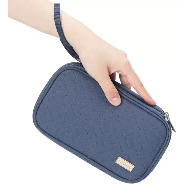 imageNISHEL Travel Cord Organizer Case Double Layers Tech Electronic Case Travel Essentials for Charger Cable Phone Flash drive PinkAegeanBlue