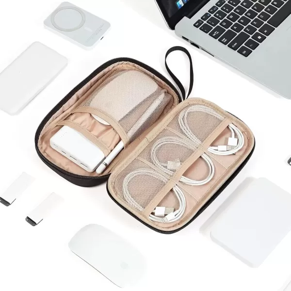 imageNISHEL Travel Cord Organizer Case Double Layers Tech Electronic Case Travel Essentials for Charger Cable Phone Flash drive PinkBlack