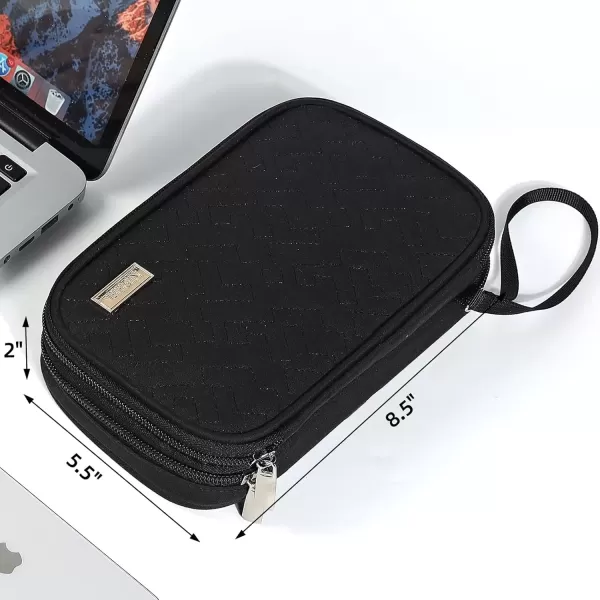 imageNISHEL Travel Cord Organizer Case Double Layers Tech Electronic Case Travel Essentials for Charger Cable Phone Flash drive PinkBlack