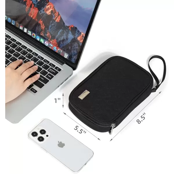 imageNISHEL Travel Cord Organizer Case Double Layers Tech Electronic Case Travel Essentials for Charger Cable Phone Flash drive PinkBlack