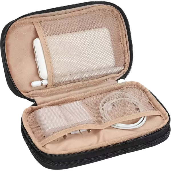 imageNISHEL Travel Cord Organizer Case Double Layers Tech Electronic Case Travel Essentials for Charger Cable Phone Flash drive PinkBlack