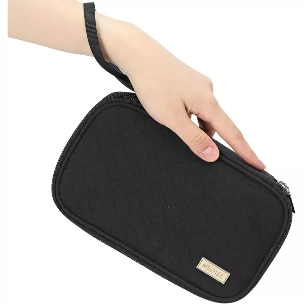 imageNISHEL Travel Cord Organizer Case Double Layers Tech Electronic Case Travel Essentials for Charger Cable Phone Flash drive PinkBlack