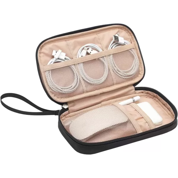 imageNISHEL Travel Cord Organizer Case Double Layers Tech Electronic Case Travel Essentials for Charger Cable Phone Flash drive PinkBlack
