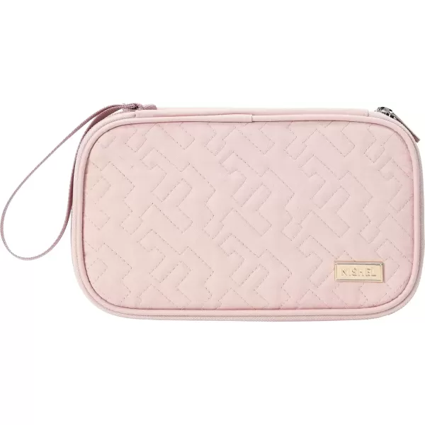 imageNISHEL Travel Cord Organizer Case Double Layers Tech Electronic Case Travel Essentials for Charger Cable Phone Flash drive PinkPink