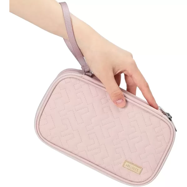 imageNISHEL Travel Cord Organizer Case Double Layers Tech Electronic Case Travel Essentials for Charger Cable Phone Flash drive PinkPink