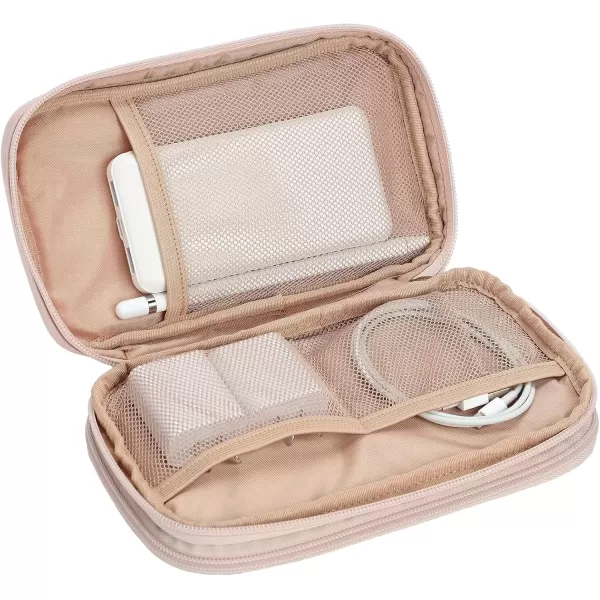 imageNISHEL Travel Cord Organizer Case Double Layers Tech Electronic Case Travel Essentials for Charger Cable Phone Flash drive PinkPink