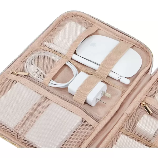 imageNISHEL Travel Cord Organizer CaseTech Electronic Case Travel Essentials for Charger Cable Phone Hard Drive USB SD Card BlackPink