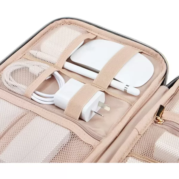 imageNISHEL Travel Cord Organizer CaseTech Electronic Case Travel Essentials for Charger Cable Phone Hard Drive USB SD Card BlackRosewoodPink