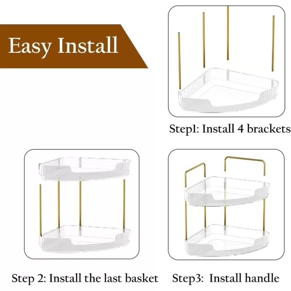 imageCorner Bathroom Counter Organizer Skincare Organizer Perfume Organizer Bathroom Sink Organizer Bathroom Organizer Countertop for Storage Bathroom Corner Shelf  Neat Tidy ampamp Efficient 2 Tier ClearClear