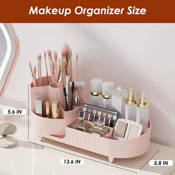 imageMakeup Organizer Countertop 360Rotating Makeup Organizer for Vanity  Make Up ampamp Jewelry Storage Cosmetic Storage Holder with Makeup Brush Holder and Jewelry Storage 3 Tiers BlackPink