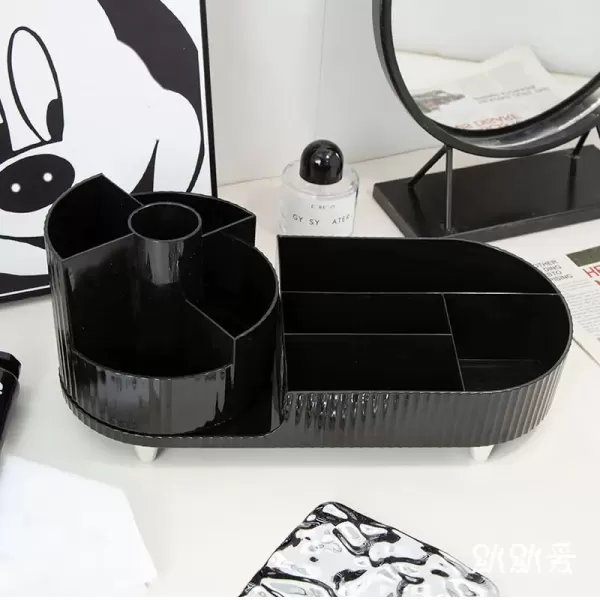 imageMakeup Organizer Countertop 360Rotating Makeup Organizer for Vanity  Make Up ampamp Jewelry Storage Cosmetic Storage Holder with Makeup Brush Holder and Jewelry Storage 3 Tiers BlackBlack
