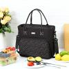 imageNISHEL Lunch Box Women with Shoulder Strap Insulated ampamp Reusable Cooler Bag Leakproof Thermal Compartment Drinks Holder for Office Work Picnic Travel Gym PinkStyle 2  Black