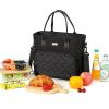 imageNISHEL Lunch Box Women with Shoulder Strap Insulated ampamp Reusable Cooler Bag Leakproof Thermal Compartment Drinks Holder for Office Work Picnic Travel Gym PinkStyle 2  Black