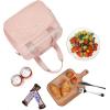 imageNISHEL Lunch Box Women with Shoulder Strap Insulated ampamp Reusable Cooler Bag Leakproof Thermal Compartment Drinks Holder for Office Work Picnic Travel Gym PinkStyle 3  Pink