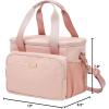 imageNISHEL Lunch Box Women with Shoulder Strap Insulated ampamp Reusable Cooler Bag Leakproof Thermal Compartment Drinks Holder for Office Work Picnic Travel Gym PinkStyle 3  Pink