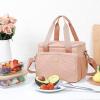 imageNISHEL Lunch Box Women with Shoulder Strap Insulated ampamp Reusable Cooler Bag Leakproof Thermal Compartment Drinks Holder for Office Work Picnic Travel Gym PinkStyle 3  Pink