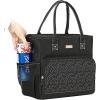 imageNISHEL Lunch Box Women with Shoulder Strap Insulated ampamp Reusable Cooler Bag Leakproof Thermal Compartment Drinks Holder for Office Work Picnic Travel Gym PinkStyle 2  Black