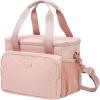 imageNISHEL Lunch Box Women with Shoulder Strap Insulated ampamp Reusable Cooler Bag Leakproof Thermal Compartment Drinks Holder for Office Work Picnic Travel Gym PinkStyle 3  Pink