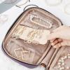 imageNISHEL Travel Jewelry Case Holiday Organizer for Necklaces Earrings Rings Bracelets Watch BlackPurple
