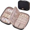 imageNISHEL Travel Jewelry Case Holiday Organizer for Necklaces Earrings Rings Bracelets Watch BlackBlack