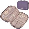 imageNISHEL Travel Jewelry Case Holiday Organizer for Necklaces Earrings Rings Bracelets Watch BlackPurple