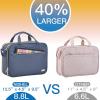 imageNISHEL Travel Makeup Bag Stand Up Portable Cosmetic Organizer Cosmetic Case for TravelSize Toiletries PinkAegeanBlue