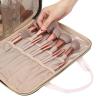 imageNISHEL Travel Makeup Bag Stand Up Portable Cosmetic Organizer Cosmetic Case for TravelSize Toiletries PinkPink