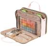 imageNISHEL Travel Makeup Bag Stand Up Portable Cosmetic Organizer Cosmetic Case for TravelSize Toiletries PinkPink