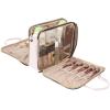 imageNISHEL Travel Makeup Bag Stand Up Portable Cosmetic Organizer Cosmetic Case for TravelSize Toiletries PinkPink
