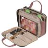 imageNISHEL Travel Makeup Bag Stand Up Portable Cosmetic Organizer Cosmetic Case for TravelSize Toiletries PinkRosewoodPink