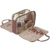 imageNISHEL Travel Makeup Bag Stand Up Portable Cosmetic Organizer Cosmetic Case for TravelSize Toiletries PinkRosewoodPink