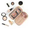 imageNISHEL Travel Makeup Bag for Women with Front Pockets Large Wideopen Case Portable Organizer To Hold TravelSize Accessory Bottles Cosmetics Brushes Skincare Products PinkPink
