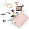 imageNISHEL Travel Makeup Bag for Women with Front Pockets Large Wideopen Case Portable Organizer To Hold TravelSize Accessory Bottles Cosmetics Brushes Skincare Products PinkPink