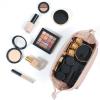 imageNISHEL Travel Makeup Bag for Women with Front Pockets Large Wideopen Case Portable Organizer To Hold TravelSize Accessory Bottles Cosmetics Brushes Skincare Products PinkPink