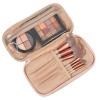 imageNISHEL Travel Makeup Bag for Women with Front Pockets Large Wideopen Case Portable Organizer To Hold TravelSize Accessory Bottles Cosmetics Brushes Skincare Products PinkPink
