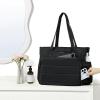 imageNISHEL Travel Puffy Tote Bag For Women UltraLightweight Large Tote Purse For Office Day And a Short Weekend GetawayBlack
