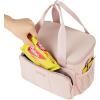 imageNISHEL Lunch Bag for Women Insulated Leakproof Cooler Case with Detachable Shoulder Strap ampamp Multiple Pocket EasyClean PEVA Lining Puffy Design for Work Pink