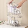 image2 Pcs Clear Stackable Storage Drawers Acrylic Bathroom Counter Organizer Storage Bins For Vanity for Counter Undersink Home Organization and Storage2