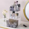 image2Drawer Bathroom Makeup Organizer MultiPurpose Makeup Storage Rack with Cosmetic Counter Organizer 2Tier Grey