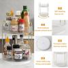 image360 Rotating Makeup Organizer for Vanity Bathroom Countertop Spinning Perfume Organizer HighCapacity Cosmetic and Skincare Dresser Make Up Holder Rack 2 Tiers GreyPearl White