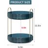 image360 Rotating Makeup Organizer for Vanity Bathroom Countertop Spinning Perfume Organizer HighCapacity Cosmetic and Skincare Dresser Make Up Holder Rack 2 Tiers GreyBlue