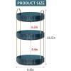 image360 Rotating Makeup Organizer for Vanity Bathroom Countertop Spinning Perfume Organizer HighCapacity Cosmetic and Skincare Dresser Make Up Holder Rack 2 Tiers GreyBlue