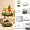 image360 Rotating Makeup Organizer for Vanity Bathroom Countertop Spinning Perfume Organizer HighCapacity Cosmetic and Skincare Dresser Make Up Holder Rack 2 Tiers GreyGem Green